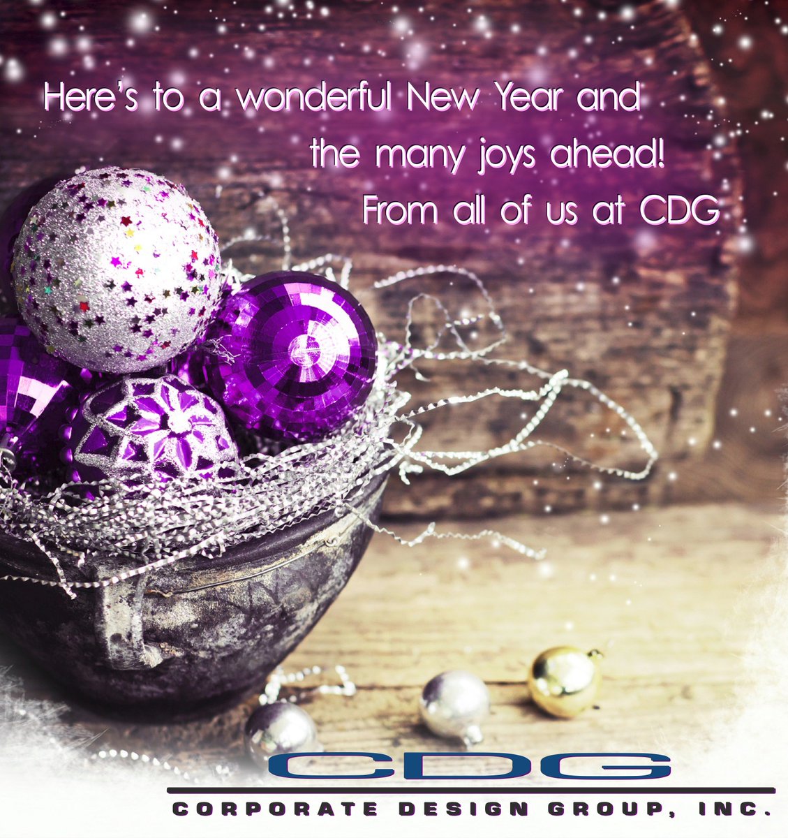 CDG_Inc's tweet photo. Happy New Year!. The CDG team is taking a much needed break, and we'll be back in the office on Wednesday, January 2nd. Enjoy the holiday! https://t.co/SZFtK0VzSD