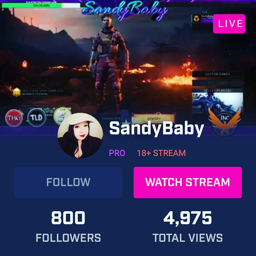 TLD321's tweet image. Congratulations on 800 followers 
https://mixer/Sandybaby

#StreamHype #MixerStreamersUnite #XboxLive 
@MixerStreamers @Mixer_Streamer @xbox @RSG_Retweet @ShoutGamers @GamerGrowth
@MixerRetweet @RetweetMixer @PromoteGamersRT
@DecimateRts @Demented_RTs
@Soul_RTs @SUDiscord