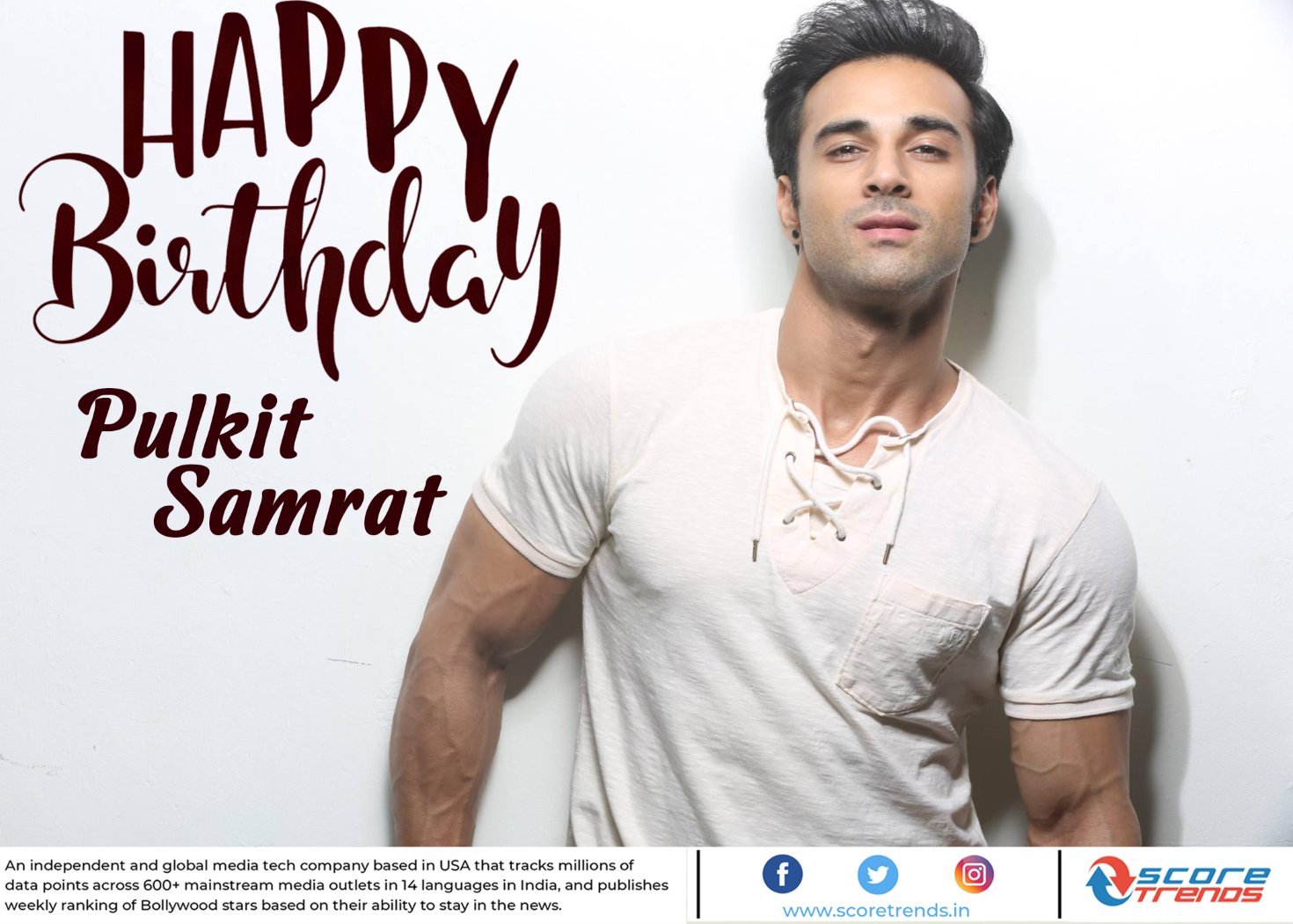 Score Trends wishes Pulkit Samrat a Happy Birthday!! 