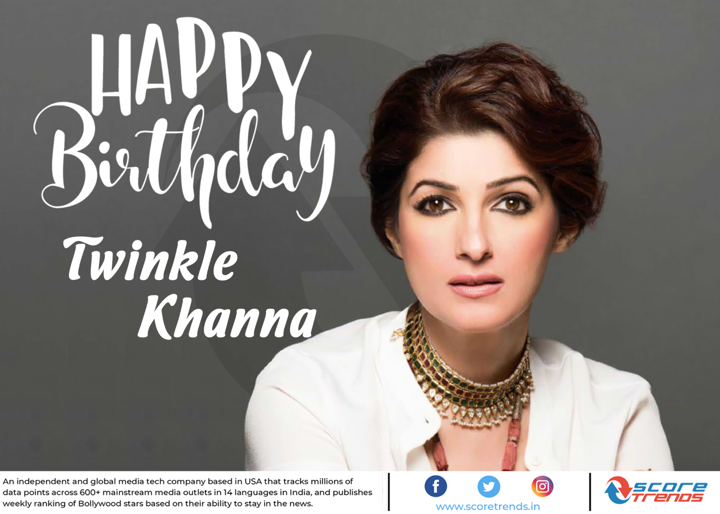 Score Trends wishes Twinkle Khanna a Happy Birthday!! 
