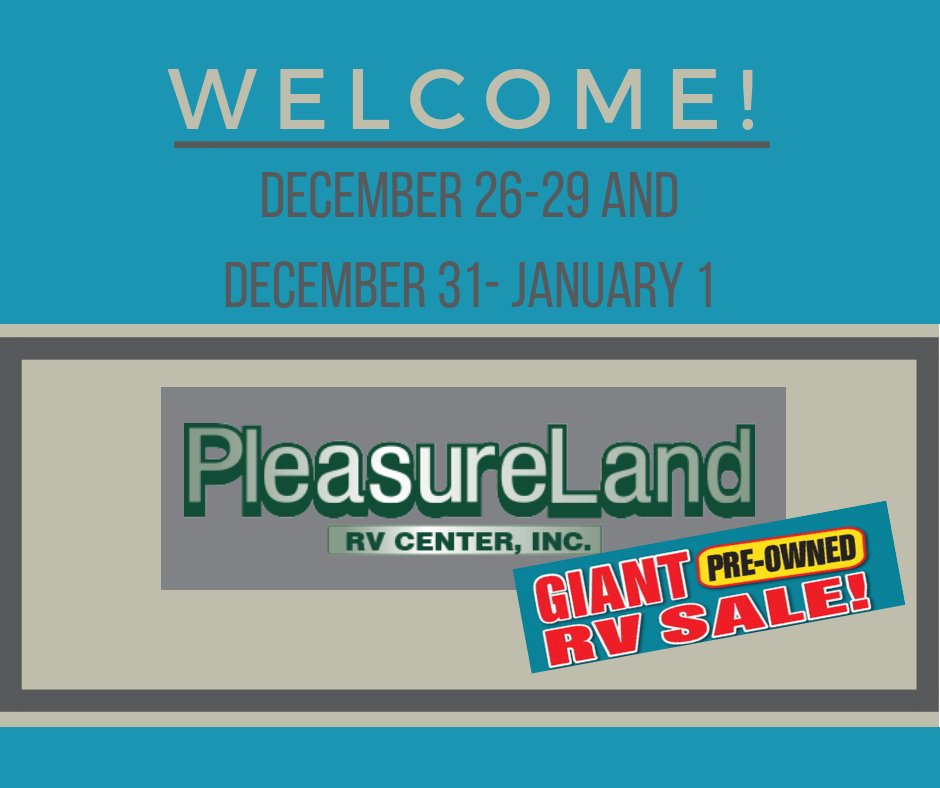 If you haven't headed over yet, make sure to check out the PleasureLand Giant Pre-Owned RV Sale!