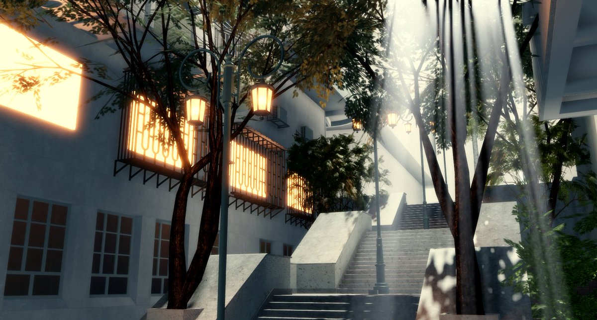 xiayurei's tweet photo. fib v16 is doing everything I needed to make this project shine and more; I'm really pleased with the way sunlight's being casted throughout the stairway like I originally envisioned it, can't wait for the eventual release of the live build!
#Roblox #RobloxDev https://t.co/758HR6ZU2H