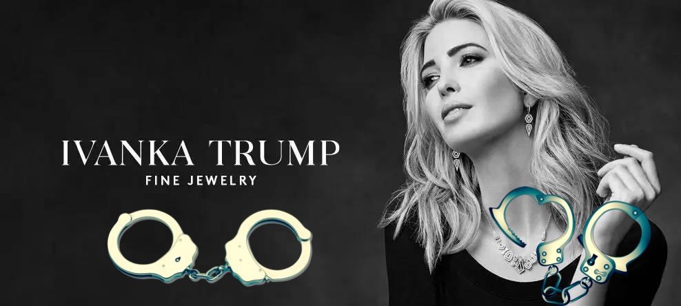 joncoopertweets's tweet photo. Word on the street is that @IvankaTrump is coming out with a new line of fine jewelry.
#LockHerUp https://t.co/mW4eB6YHlH