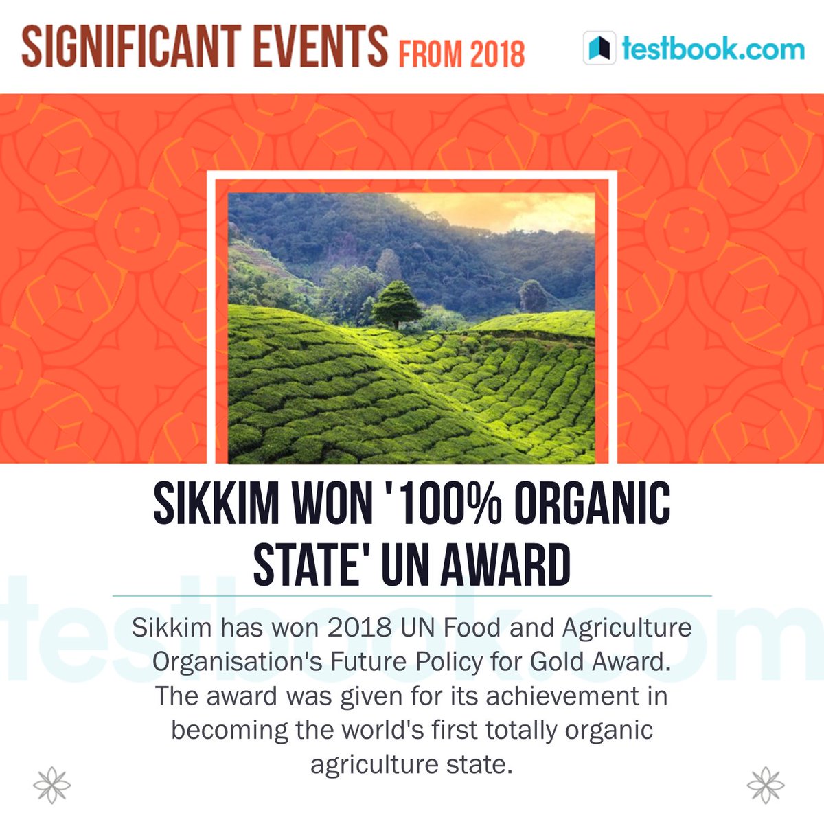 Testbookdotcom's tweet photo. Did you Remember this #SignificantEvent from 2018?⠀
Follow our #Flashback2018 Series for Quick Recap of Major Events &amp; #CurrentAffairs from 2018⠀
#sikkim https://t.co/NL9YfC4IF7