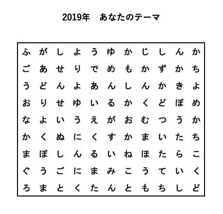 もうすぐ２０１９年ですね！！この中から目に付いた言葉が来年のテーマだそうですよ！！