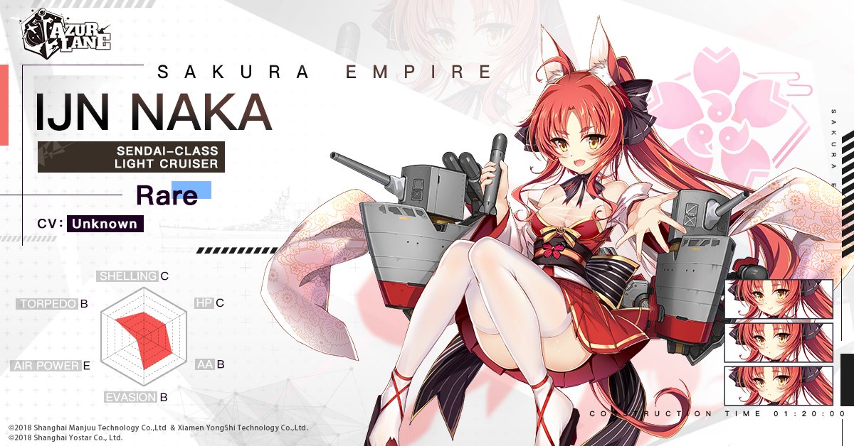 AzurLane_EN's tweet image. ❀IJN Naka❀

She will be available for a limited time after the patch update on January 10th (PST). Limited-time availability from 1/10-1/24 2019 (PST).

#AzurLane