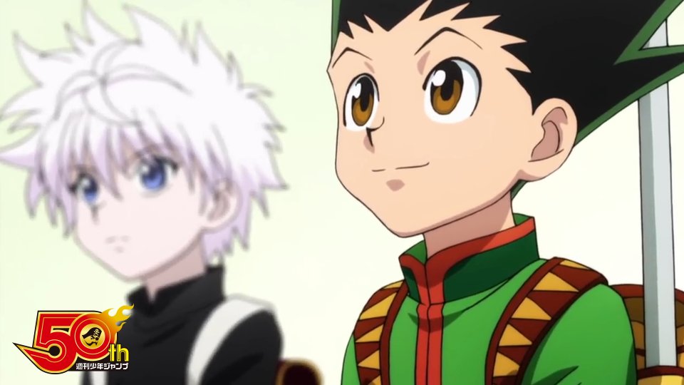 jump_channel's tweet photo. アニメ『HUNTER×HUNTER』期間限定無料公開中📢

世界中に散らばる、財宝、秘宝、���品、珍獣...。
「未知」への挑戦に命を賭けるプロハンターになるために！
ゴンの壮大苛烈な冒険の旅を追いかけろっ👍

仕事始めの前に、ジャンプアニメを見て元気に🎵
https://t.co/IOSeGTeVzK … 

#HUNTERHUNTER https://t.co/ejUfyExAqj