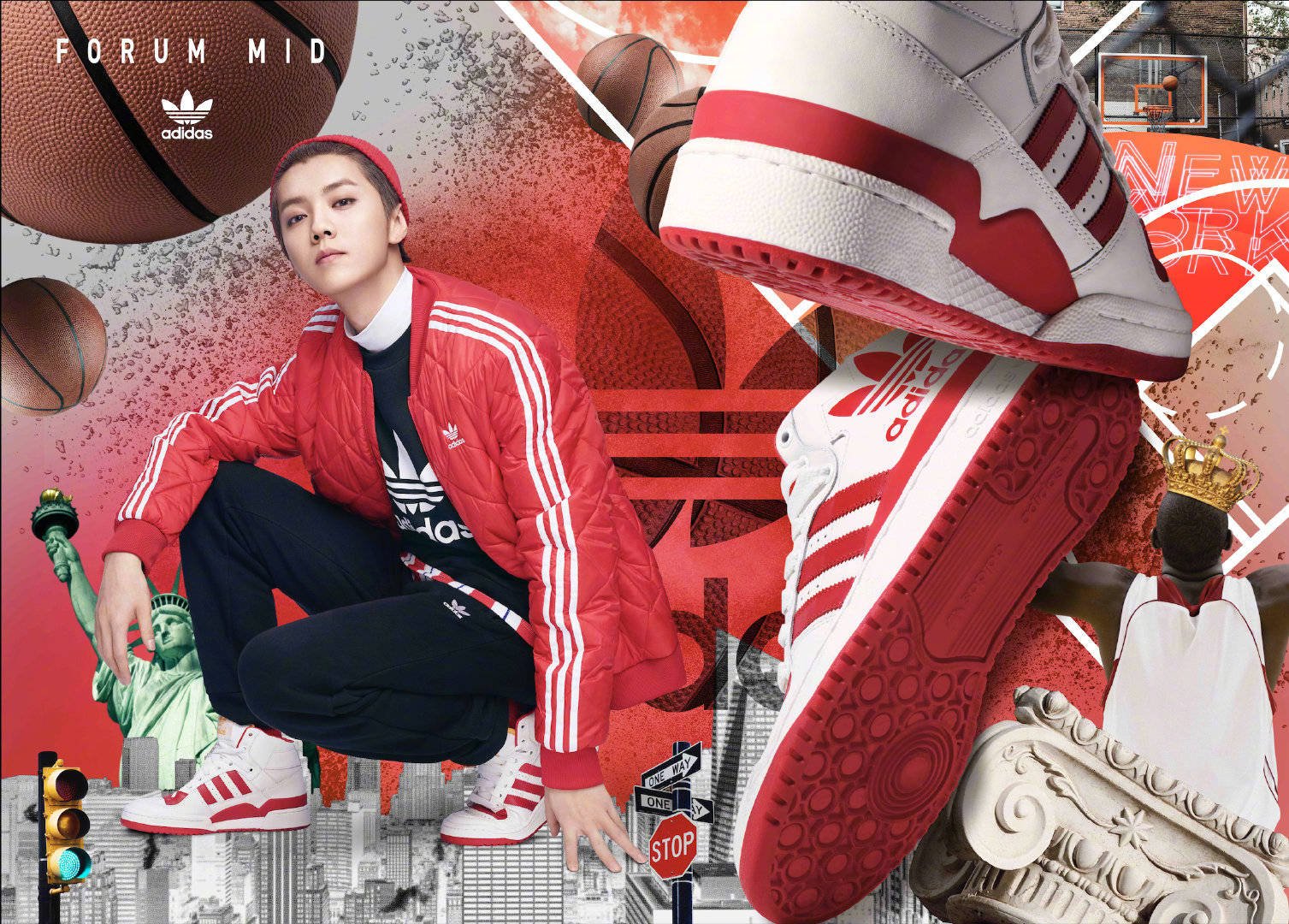 Adidas one sales way red