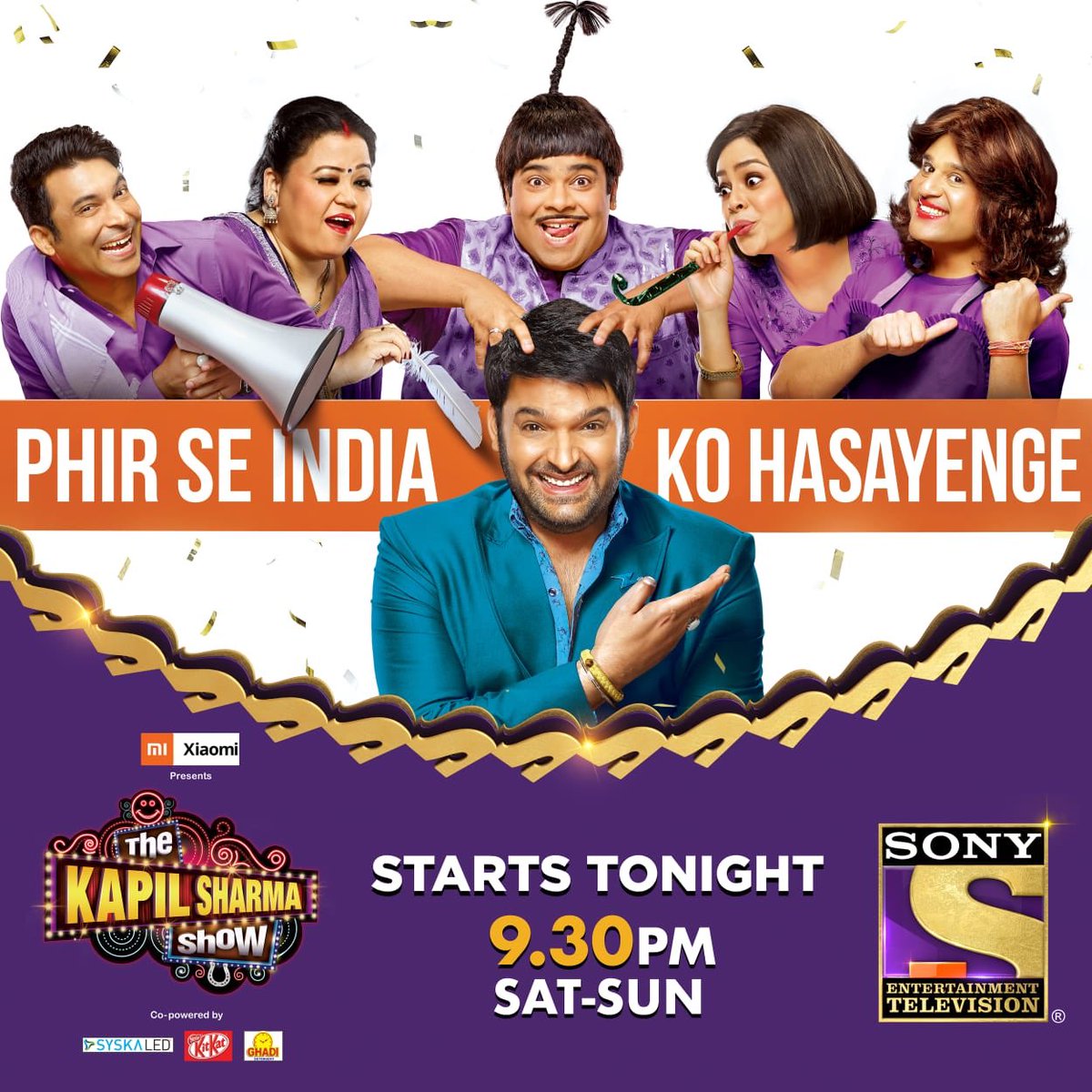 Iss weekend ki alag hi hai baat! Kyunki honge aapke saath, @KapilSharmaK9! Masti aur entertainment se bhara, dekhiye #TheKapilSharmaShow, aaj se har Sat-Sun raat 9:30 baje sirf @SonyTV par.