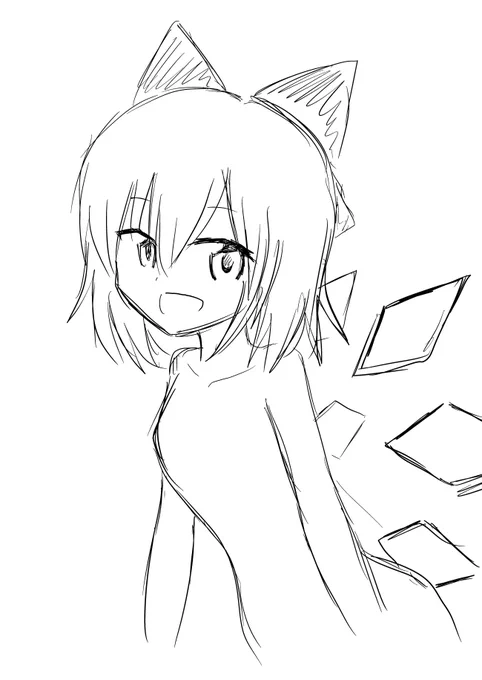 なんとなく練習で描いたはだかチルノ。 