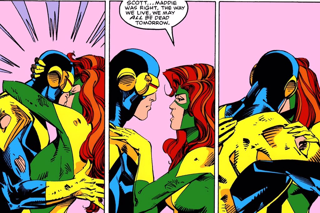 phoenixsource's tweet image. "We've found each other again, after all these years, and I'm not going to let anybody's ghost stand between us"
—Jean Grey and Scott Summers in X-Factor (1986) #26