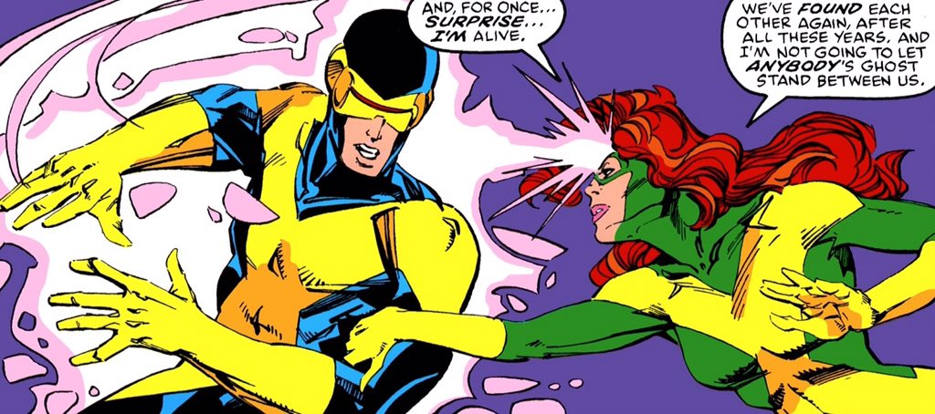 phoenixsource's tweet image. "We've found each other again, after all these years, and I'm not going to let anybody's ghost stand between us"
—Jean Grey and Scott Summers in X-Factor (1986) #26