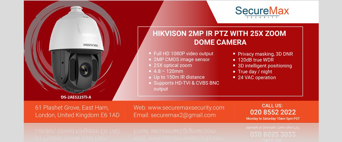SecureMax's tweet image. #Hikvision#Bullet#Camera #CCTVCameras #SecurityCamera #WirelessSecuritySystem #HomeAlarmSystem #AlarmSystem #WirelessHomeSecurity #HikvisionPTZCamera #HikvisionCCTVCameras