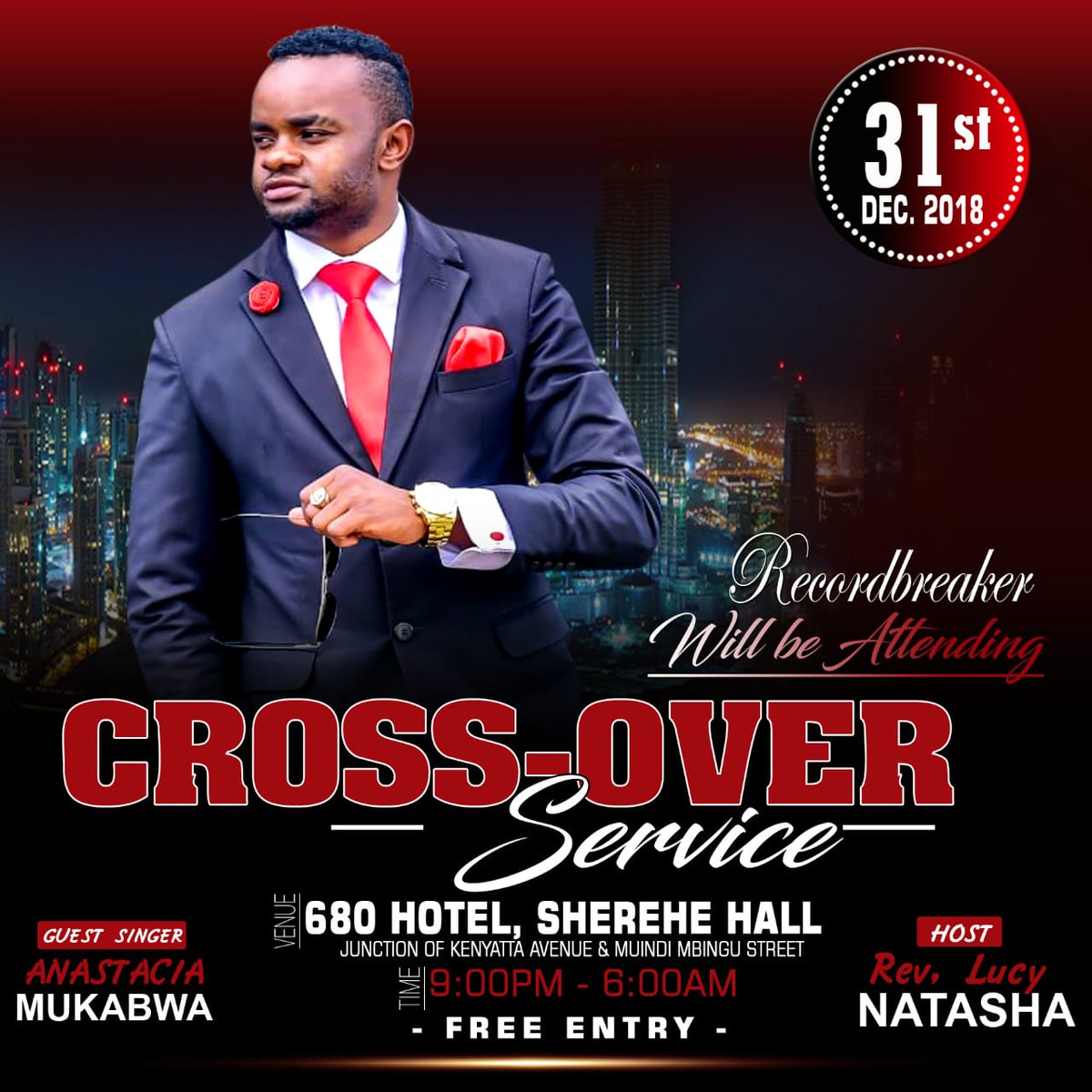 pastorwanjiru's tweet photo. Join us for CROSSOVER Service | 31 December at 9pm - 5am at 680 Hotel in Sherehe Hall!
You will enter into a new season of grace and power. The devils that used to defeat you will not catch you anymore. So shall it be!
#CrossOver2019
#NightOfMiracles
#OracleOfGod https://t.co/mEYZwqWtEH