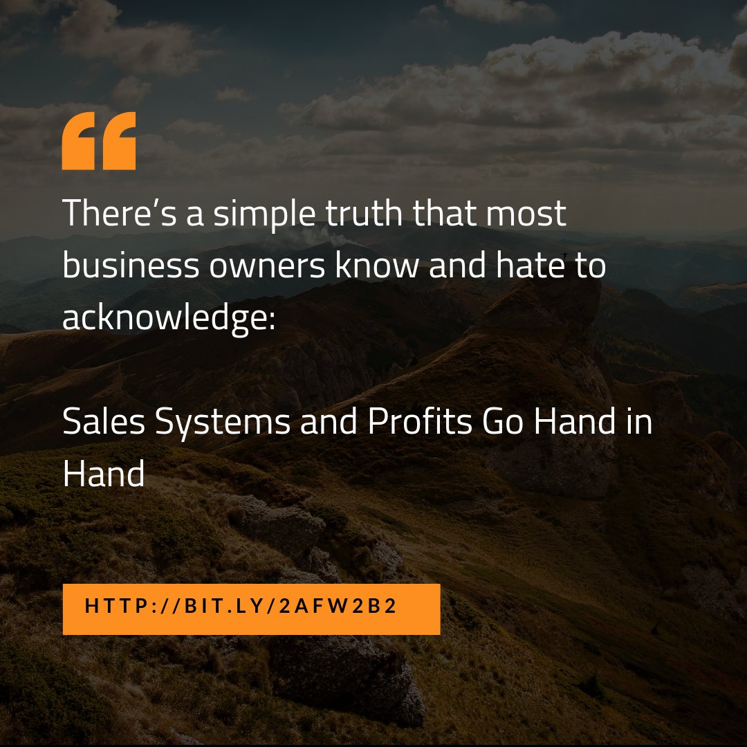 There’s a simple truth that most business owners know and hate to acknowledge: 
Sales Systems and Profits Go Hand in Hand
 buff.ly/2VjifT9