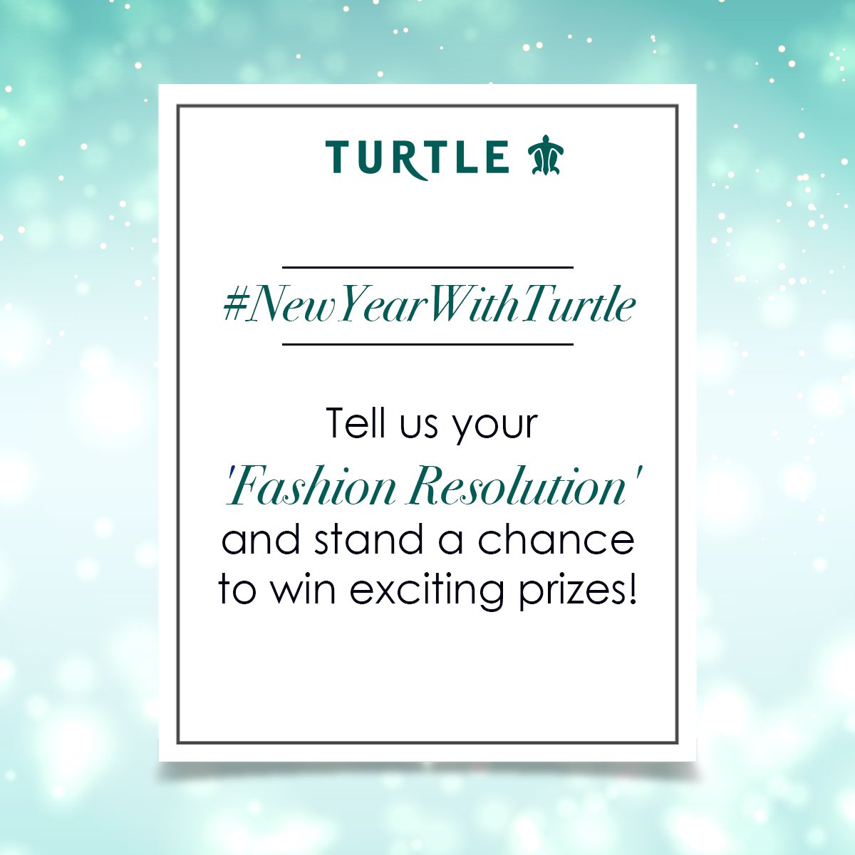 turtleonlinein's tweet photo. New Year's is all about making resolutions, this year, make a fashionable one! Who knows, you might be the lucky winner!
#Turtle #WhyTurtle #WhyNotTurtle #Contest #NewYearWithTurtle #FashionResolution https://t.co/NgjVNNk5Tr