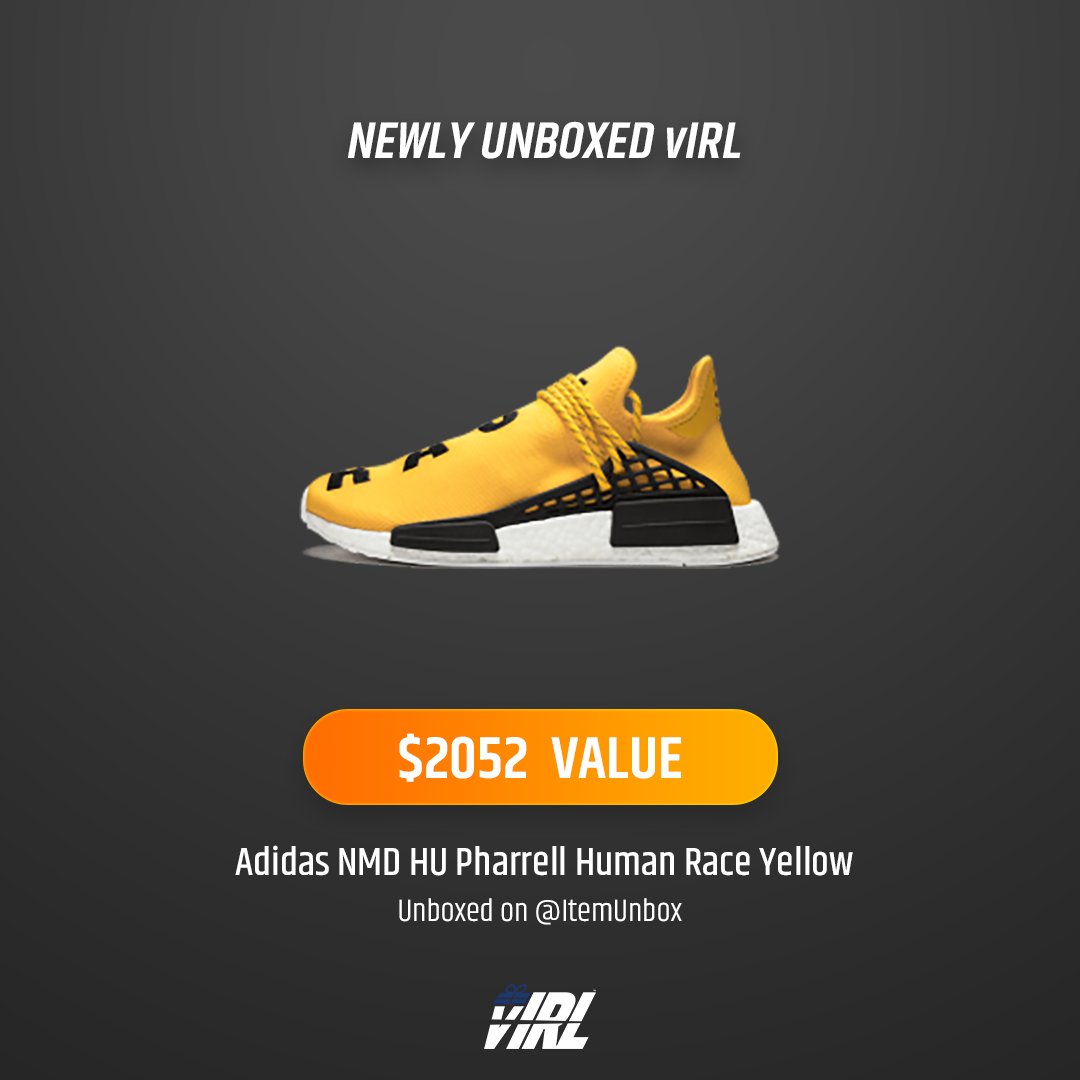 Virl New Drop Adidas Nmd Hu Pharrell Human Race Yellow Valued At 52 75 Unboxed On Itemunbox