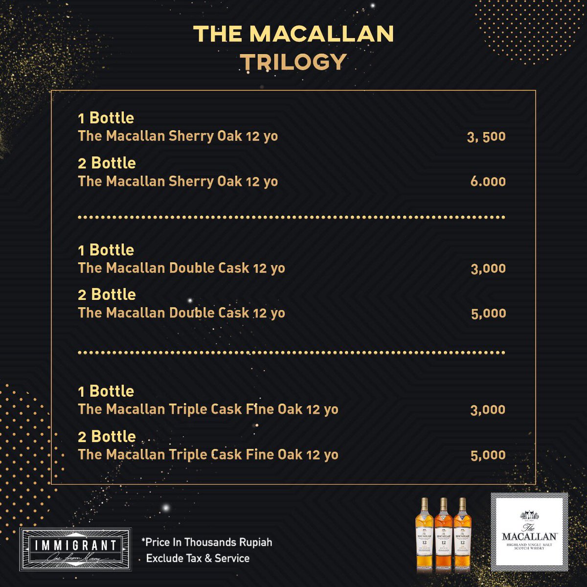Experience The Macallan Trilogy!

IMMIGRANT Lounge &amp; Club
021-29924126 / 081585601100