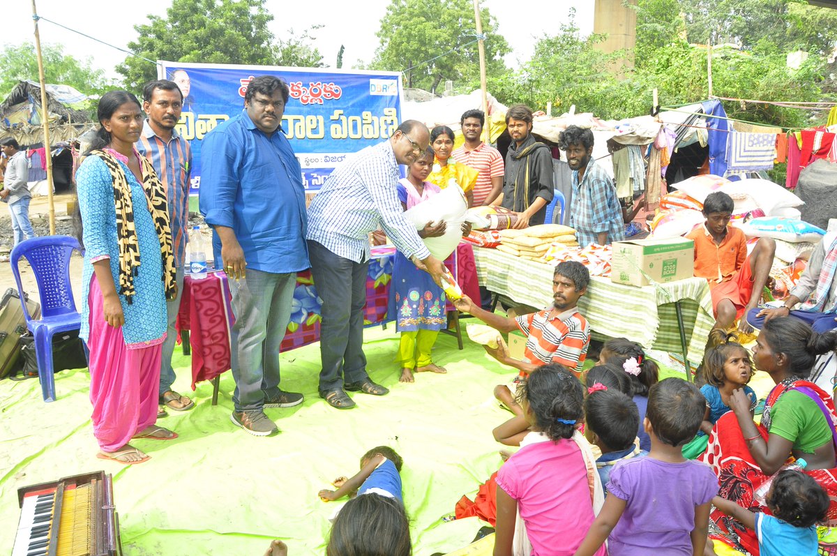Distribution of Dry Food Items to Waste Pickers who are residing under the Krishna Barrage in Vijayawada.