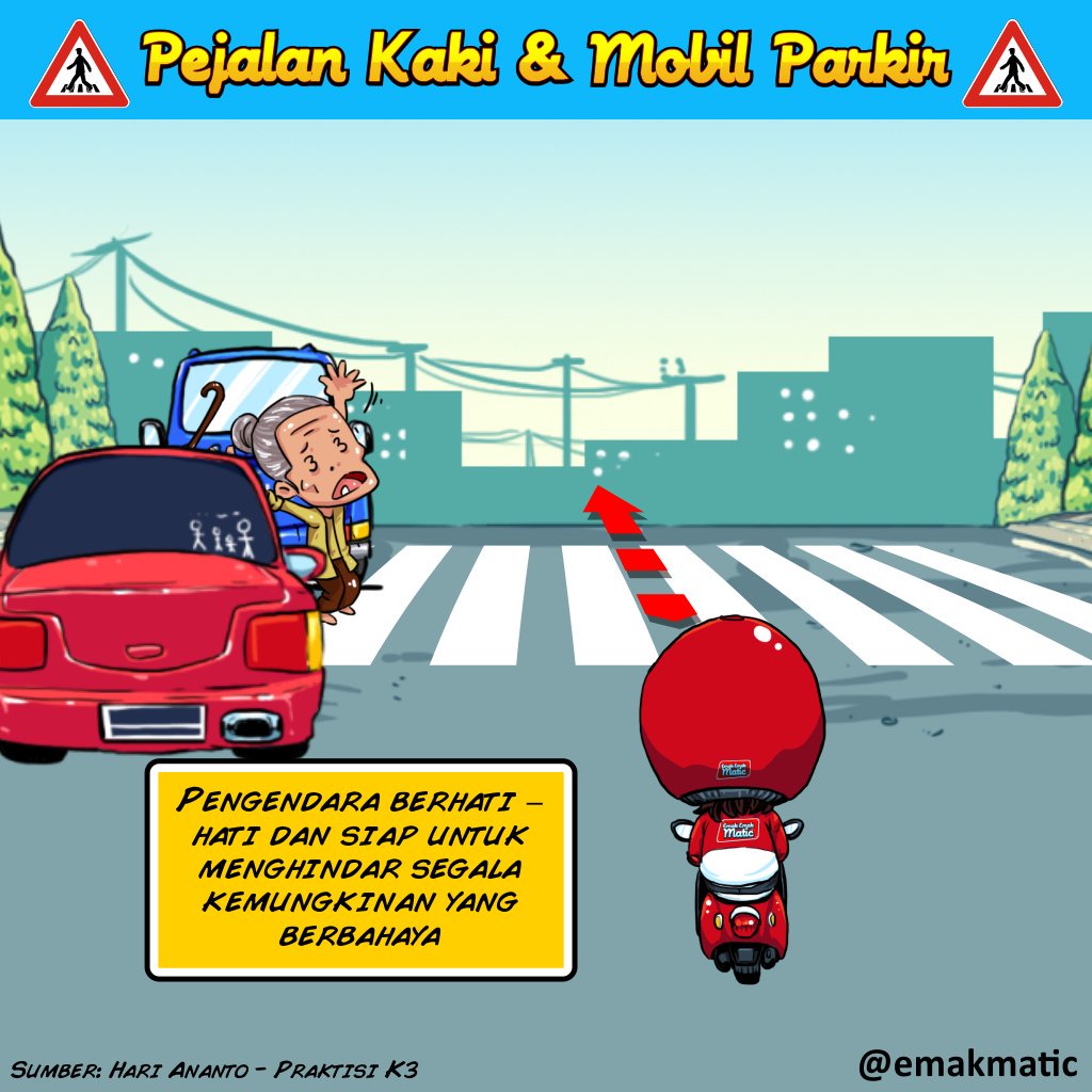 EmakMatic's tweet photo. HATI- HATI TERHADAP MOBIL PARKIR DAN PEJALAN KAKI YANG AKAN MENYEBERANG

Comment di bawah ceritamu ya... Kalau Emak pernah ituh, ngerem mendadak... 

#emak #emakmatic #sangratujalanan #safety #safetyriding #boardgame #katapel #bekraf #keonggames https://t.co/A5pIvPs1CB