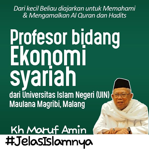 ---------Dari kecil @khmarufamin Diajarkan untuk Memahami dan mengamalkan Alquran &amp; Hadist
----------Sosok pemimpin menjadi panutan Bangsa Indonesia yang lahir dari kalangan Ulama

#JOIN
#join2019
#jokowiamin
#Brigade01
#jelasislamnya