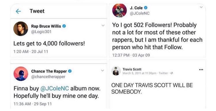 Don’t wanna hear can’t <a href="/JColeNC/">J. Cole</a>  <a href="/chancetherapper/">Chance The Rapper</a>  <a href="/trvisXX/">TRAVIS SCOTT</a> <a href="/Logic301/">Rap Ron Howard</a>  consistency is key 🔑