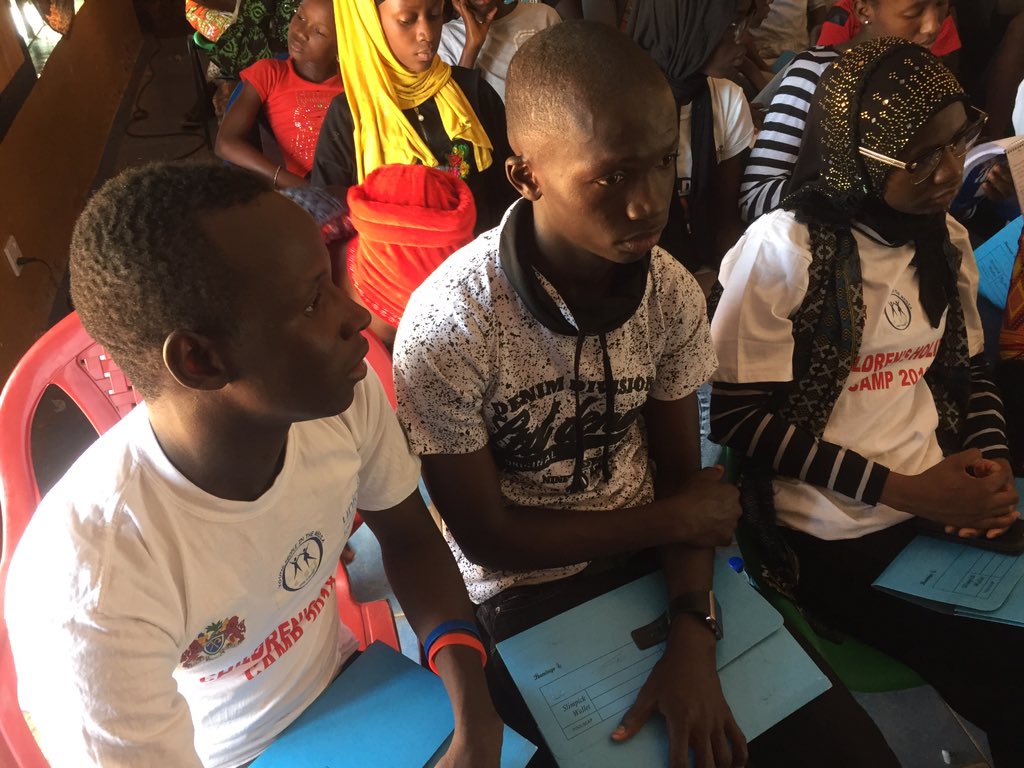 YPMGambia's tweet photo. Early morning exercise, children stimulating their mind ahead of the opening ceremony of National Children Holiday Camp happening in Mansakonko LRR  on the theme Every child in school and performing. @UNICEFGambia @SharonWardleFCO @UNICEF_Board https://t.co/dzfjktNoo8