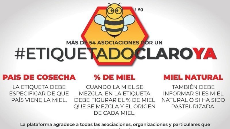 Una campanya de signatures per internet exigeix un etiquetatge clar de la mel🐝🍯. Es vol evitar que s'enganye al consumidor amb menys qualitat, protegir la producció local i la pol·linització de les abelles🐝🌺 #EtiquetadoClaroYa
Podeu signar ací✒️ change.org/p/bzn-miel-map…
