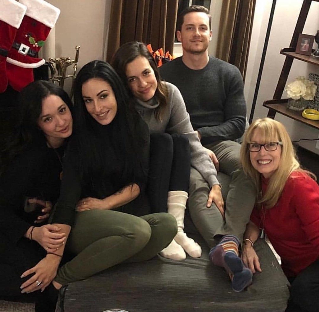 Jesse Lee Soffer celebrating Christmas with Torrey Devitto and her family. 