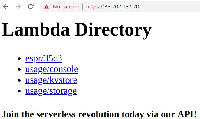 repmovsb's tweet image. made a serverless function themed CTF challenge called "lambda" for #35c3ctf - check it out and try to get the flag :)