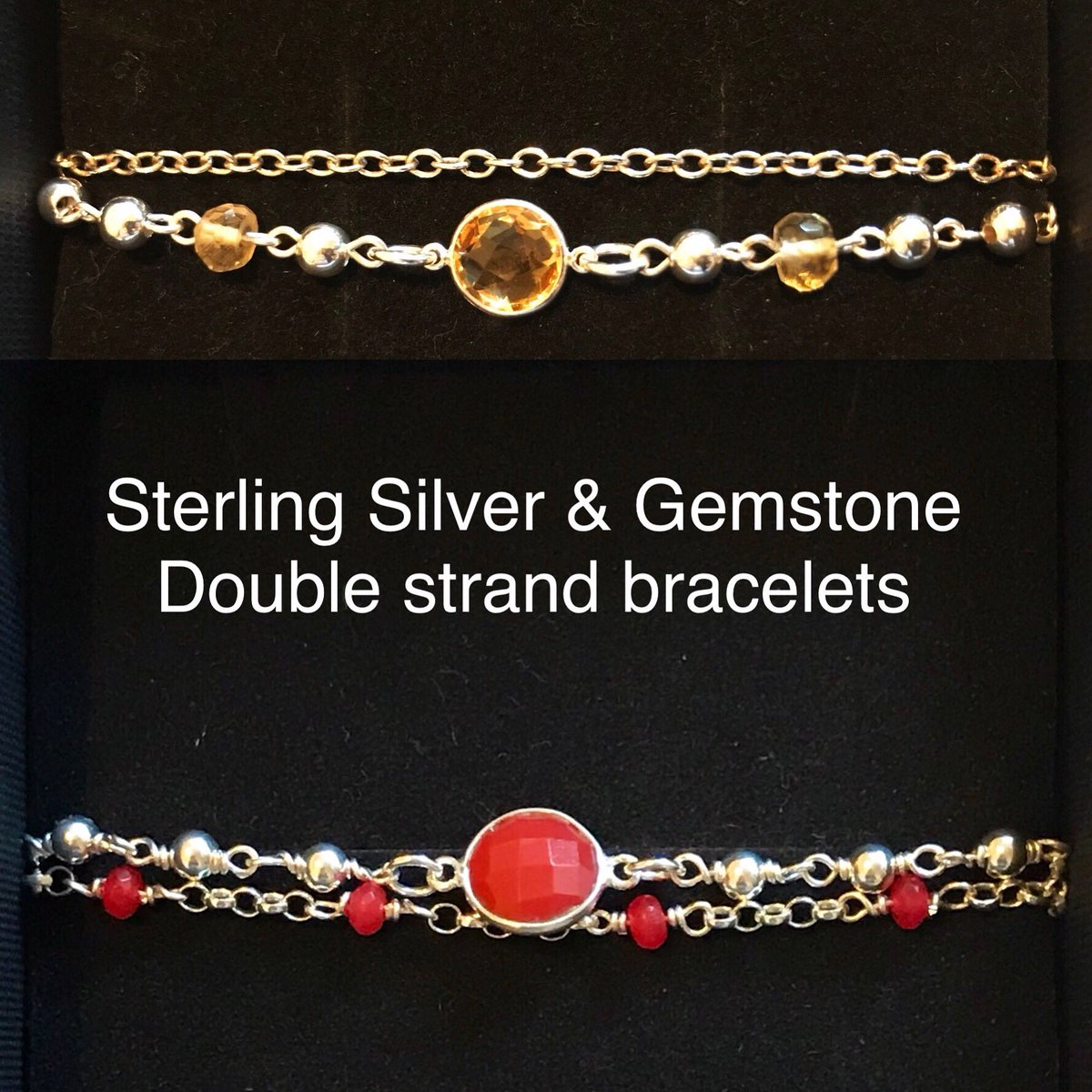 AbigailsBead's tweet image. Sterling Silver &amp;amp; Semi-precious Gemstone Double-strand Bracelets...
Available in a wide range of Gemstones &amp;amp; colours - the choice is yours! #handcrafted #oneoffdesigns #gemstone #jewellery #messagemetoorder #shoplocal