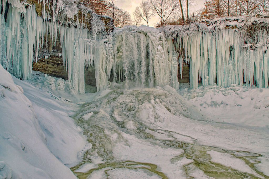 Frozen Minnehaha Falls in Minneapolis. Photo by Doug Wallick.