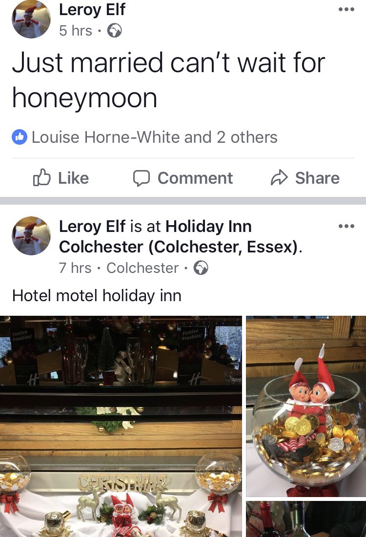 HIMaidstone's tweet photo. ** NEWS UPDATE **
Leroy Elf got married at the Colchester Holiday Inn. 🎩👰
#wedding #leroyelf #holidayinn
@hicolchester
#runawayelf #elfontherun #elfinlove #love #elfontheshelf #naughtyelf #Christmas https://t.co/MucADioyvh