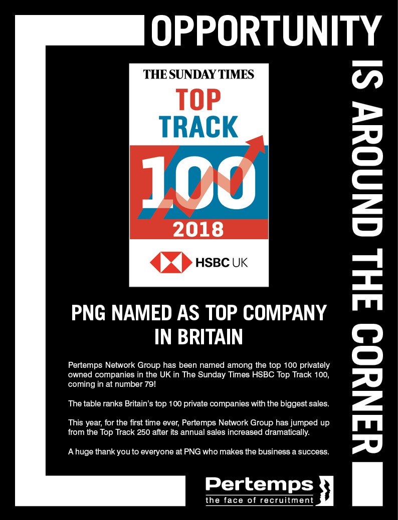 NetOpenClient's tweet image. Very proud - Pertemps Network Group named as a top 100 company in Britain! networkopen.co.uk #Recruitment #NetworkOpen