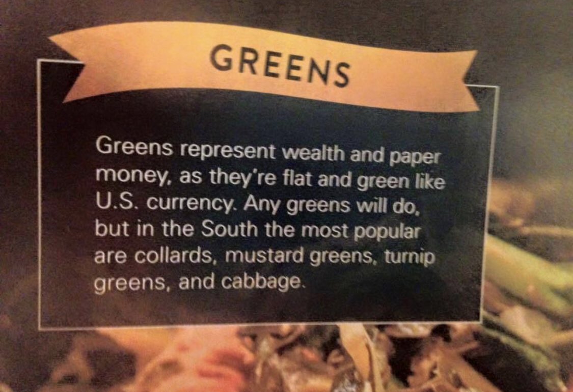 OShieldsJeff's tweet photo. Why greens, peas, pork &amp; cornbread on #NewYears for your #NewYearsDinner ??? Here’s where it all started . . . https://t.co/PzTokRiJuv