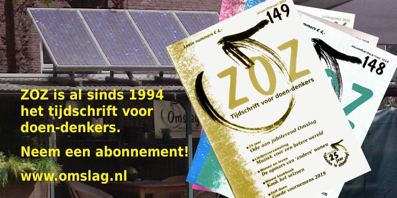 Een nieuw nummer van ZOZ - tijdschrift voor doen-denkers - valt vandaag in de bus bij de abonnes. Lees hier alvast de eerste bladzijde: omslag.nl/nieuws/01197.h…