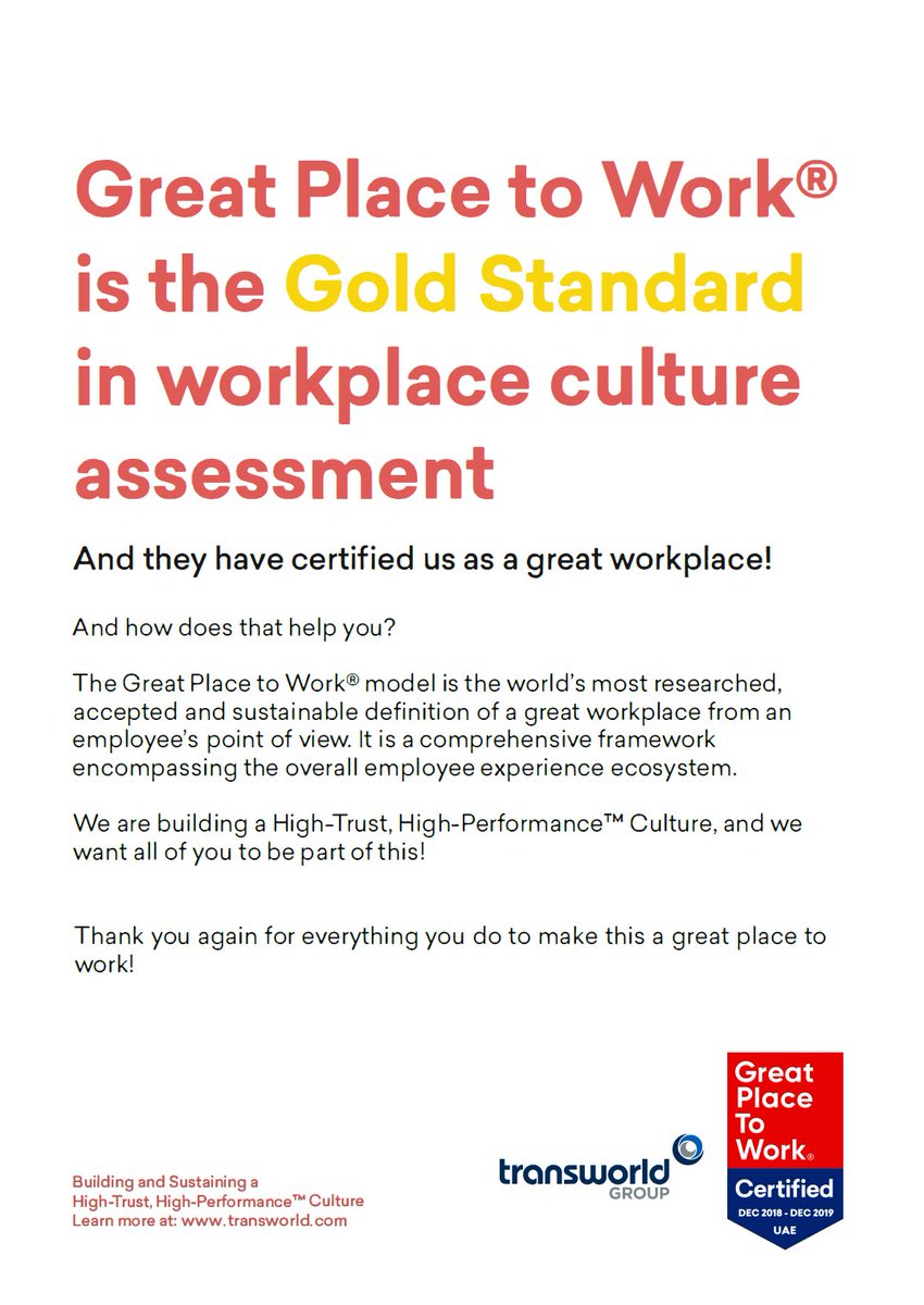 TembhurnePraful's tweet photo. #Proud to be part of #TransworldGroup - a Great Place to Work®.  #GreatPlacetoWorkCertified #GPTWCertified #OneTransworld https://t.co/I8BAqhu58G
