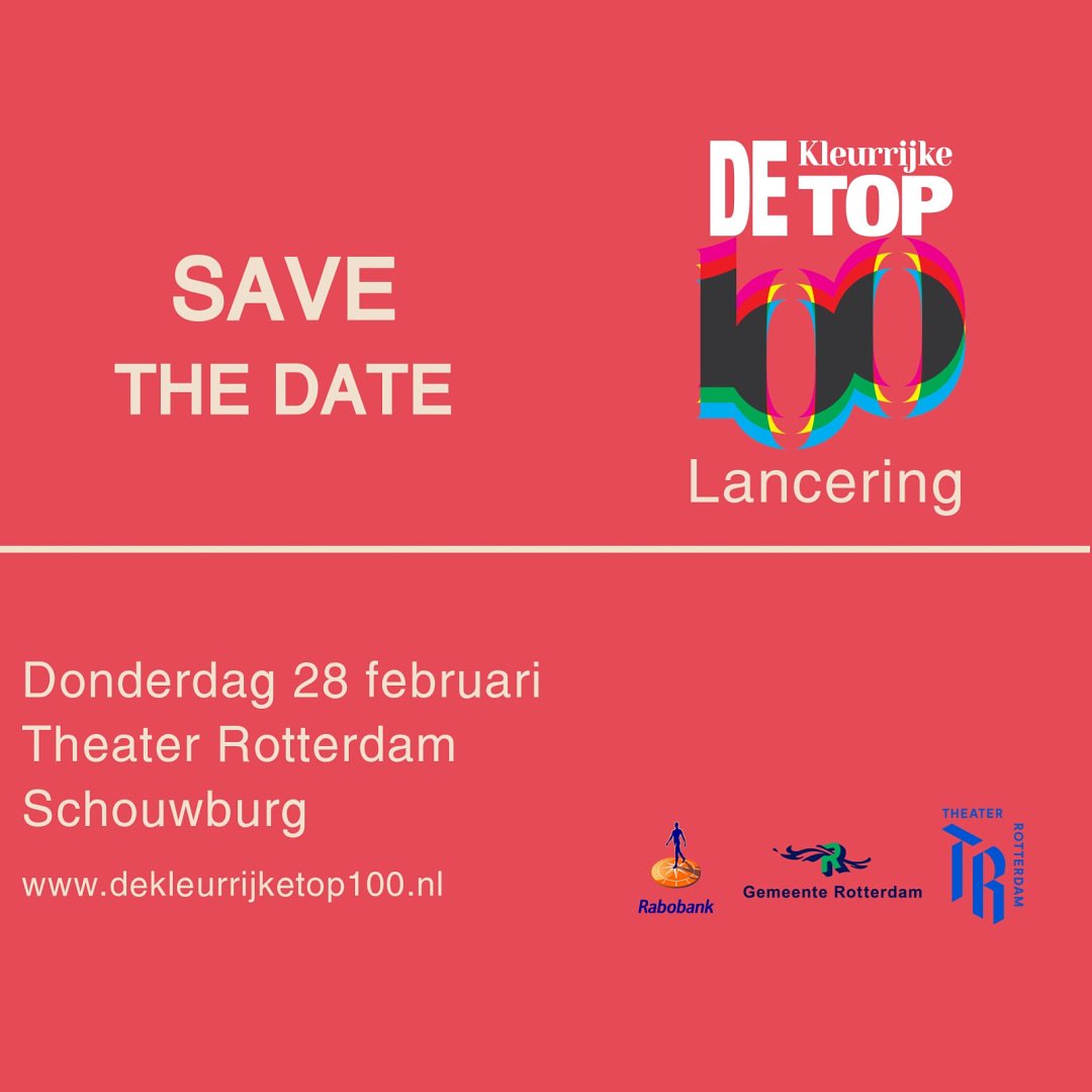 Save the date! #kleurrijke100 lancering