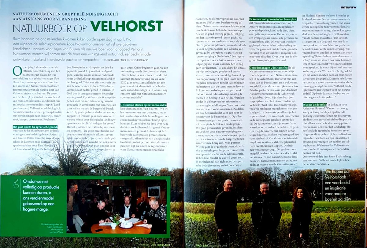 @Natuurmonument wil samen met Arjen van Buuren een winstgevend natuurinclusief bedrijfsmodel ontwikkelen - interview <a href="/vakbladekoland/">Ekoland</a> 

#Velhorst #Natuurinclusief #Biodiversiteit #Kringlooplandbouw #Achterhoek #Almen #Lochem