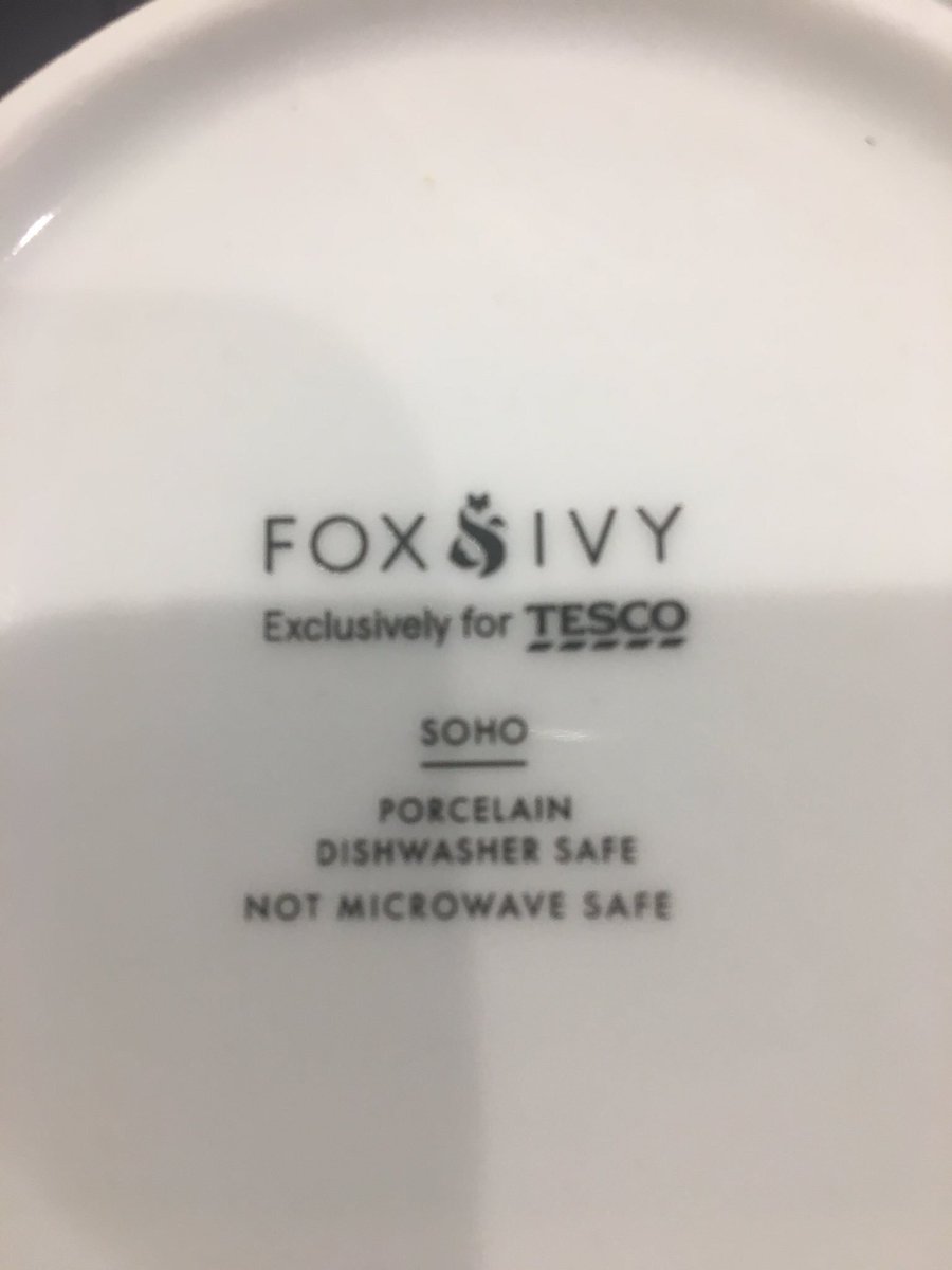 rogbat1's tweet photo. @Tesco  Tesco (UK) we bought these Fox Ivy cups from your Cheshunt Brookfield store for our new kitchen ready for Christmas, it’s says that they dishwasher safe and yet the pattern disappeared after the first wash of one of the cups, how is this possible https://t.co/ck1awGyK0C
