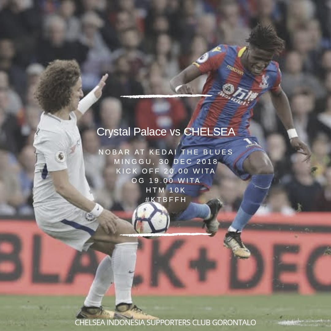 #NOBAR #EPL 

<a href="/CPFC/">Crystal Palace F.C.</a> vs <a href="/ChelseaFC/">Chelsea FC</a>

📅 Minggu, 30/12/2018
⌚O.G 19:00 WITA
📌Kedai The blues (jl. Gelatik kompleks RS multazam)
🎫10k(Soft Drink)
📞 +6281354699656

#ThisIsCISC
#CHELSEAFC
#GORONTALO 
#ChelseaIndonesia