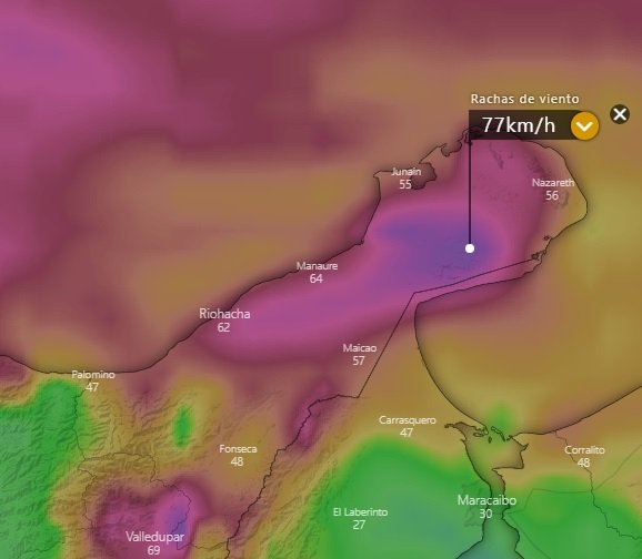 satguajira's tweet photo. ATENCIÓN, se amplia por 24 horas mas el boletín especial Nº004 por vientos fuertes sostenidos hasta de 40 km/h y ráfagas que pueden alcanzar los 80 km/h, los cuales pueden generar caída de árboles débiles, redes eléctricas, techos no asegurados como también vallas publicitarias, https://t.co/YSU3aNfA9F