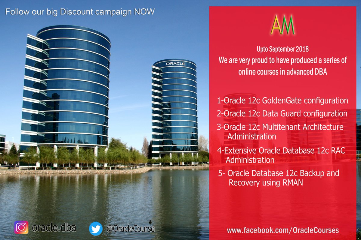 OracleCourse's tweet image. There is not enough time, Hurry &amp;amp; Buy 92%off coupon NOW, offer is valid till 31 Dec. 2018  
Full lifetime access video course for professionals: 

Oracle 12c Data Guard configuration From: 200$ to15$  
a coupon is
udemy.com/oracle-12c-dat…

#BI #BigDataRetweet #businessintelligence