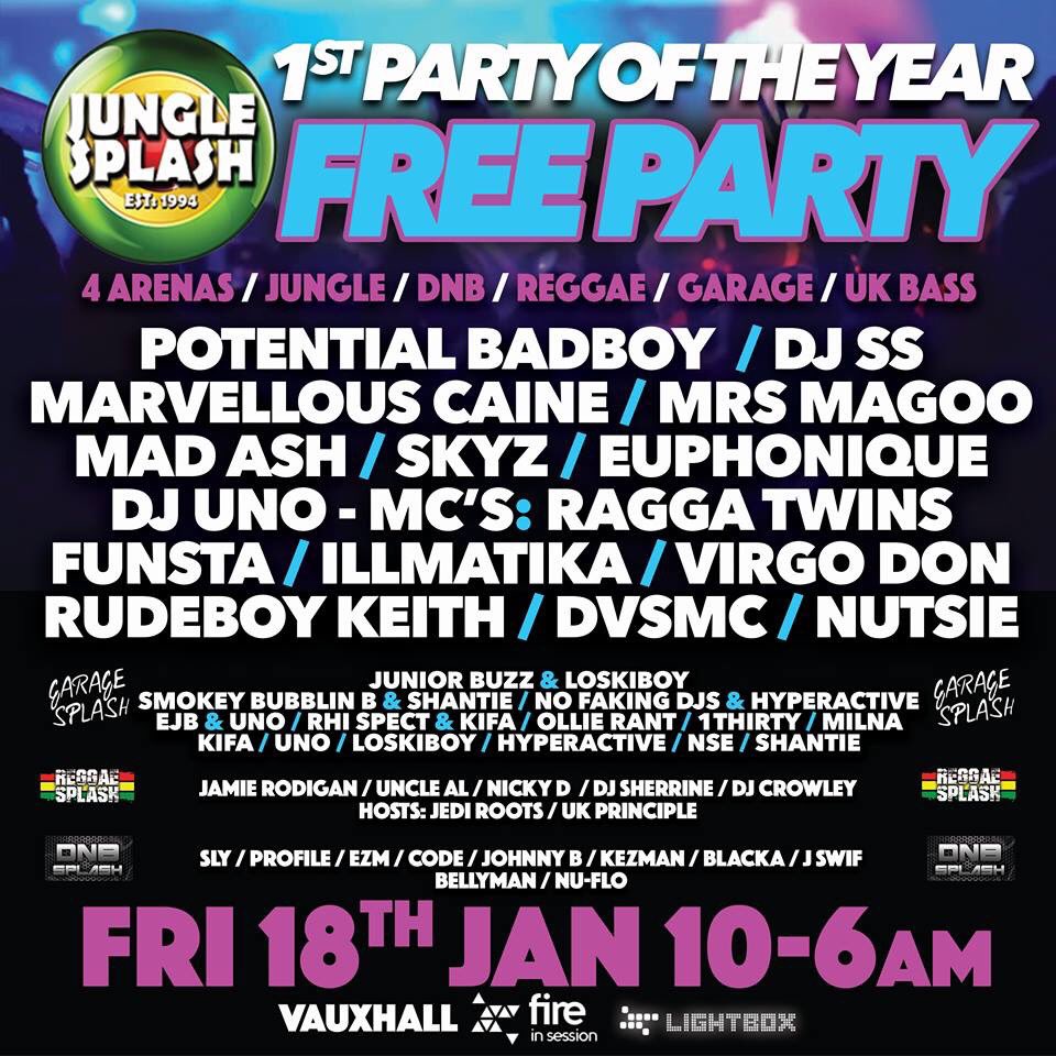 Free Party Fri 18th Jan / 4 Arenas
Guest List>>goo.gl/vAx8La
Event Page>> facebook.com/events/7863273…