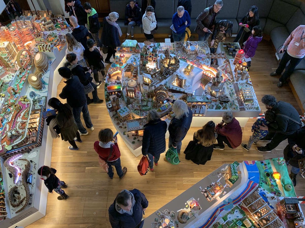 Rob_Fiehn's tweet photo. The #MoAGingerbreadCity is still pulling in the crowds and delighting tiny potential architects (please god don’t let him pick that profession). https://t.co/rbOnQG7qgh