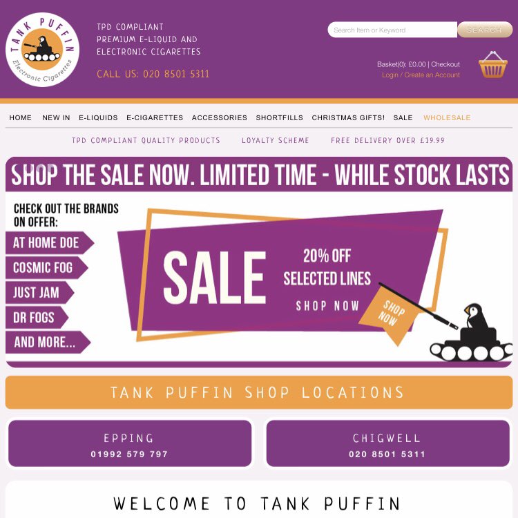 SHOP THE TANK PUFFIN SALE NOW!!! Some lovely juices have gone in the sale to make way for some fab new brands in 2019! Limited availability! Shop now or regret it later 😜 tankpuffin.co.uk #vapeshop #ukvapers #vapelife #vapelove #vapeporn #ejuice #eliquid #vapesale #vape