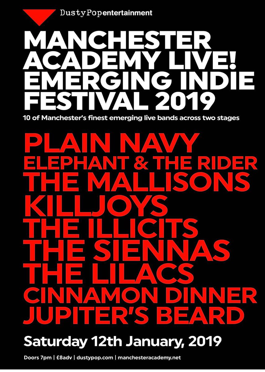 Hey guys, we’re playing <a href="/MancAcademy/">Manchester Academy🐝</a> indie festival 2019 on 12th Jan, we’d love to see as many of you down as possible x