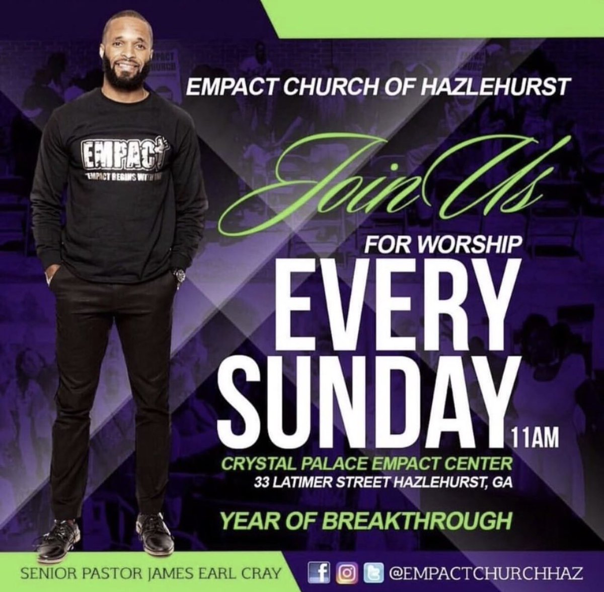 empactchurchhaz's tweet photo. It’s the last Sunday of 2018! Join us tomorrow at 11AM! #EMPACT2018 #Breakthrough2018 @j_earl_cray https://t.co/THYqEVE51A