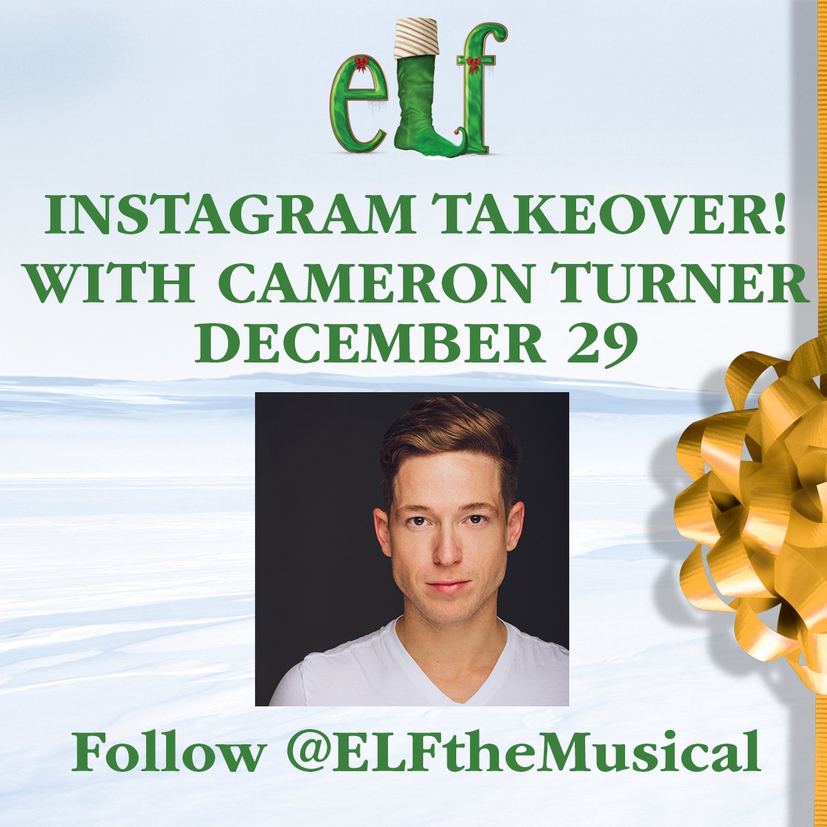 #TuneInAlert! Follow <a href="/ElfTheTour/">Elf The Musical</a> on Instagram all day TODAY, December 29, as our very own Cameron Turner helps us celebrate our final weekend of performances by taking us behind-the-scenes at #BuddyInStPaul! (Instagram: @ ELFtheMusical)