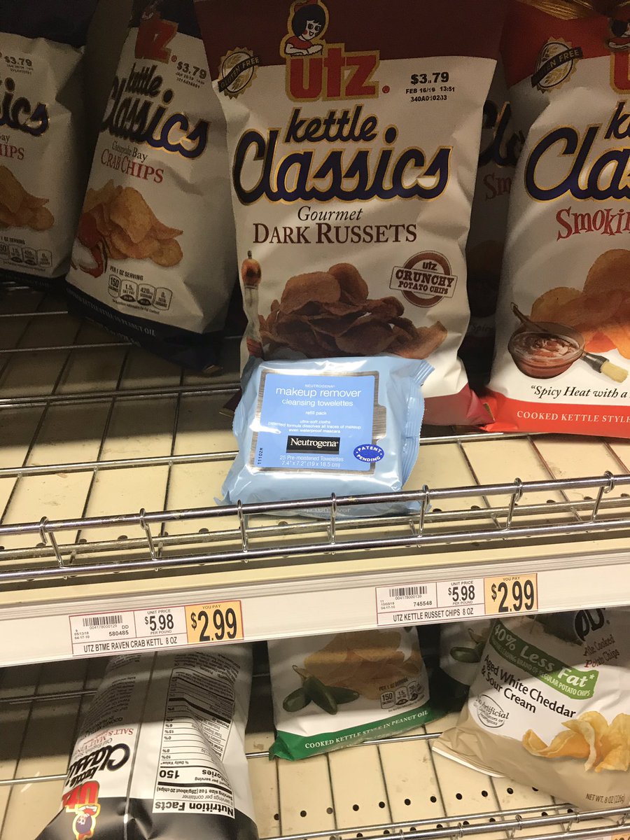 thisorthisss's tweet photo. makeup remover or chips... forget it i need some utz kettle classics dark russets https://t.co/jbmanKLqE5